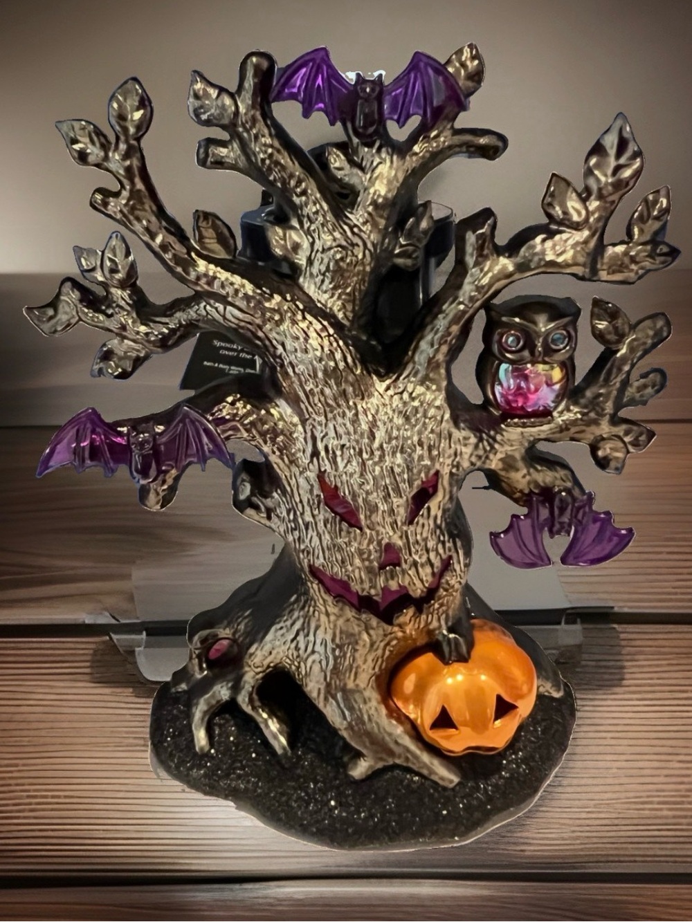 Bath Body Works Halloween Monster Tree wildflower Plug Purple Bats Pumpkin NWT